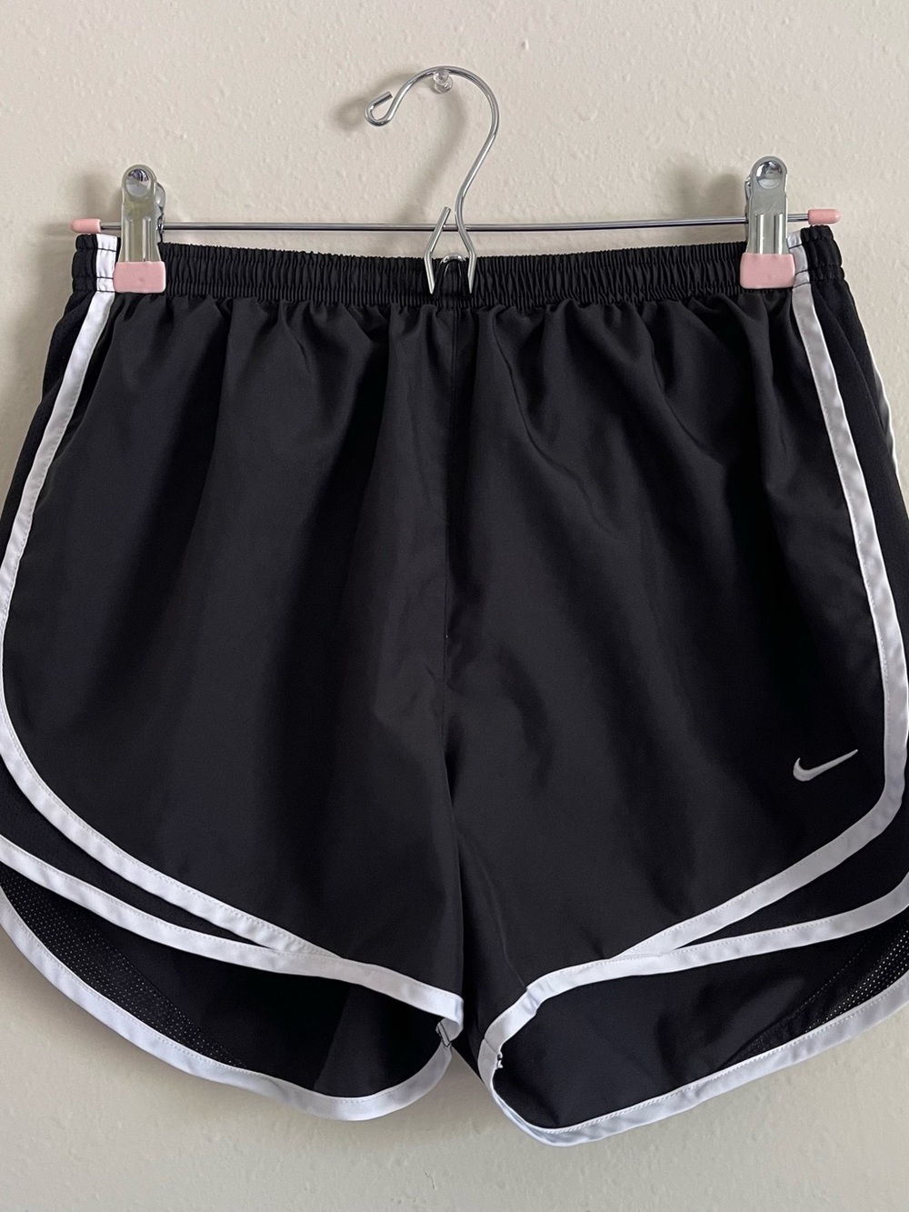 Nike Black Athletic Running Shorts with White Trim